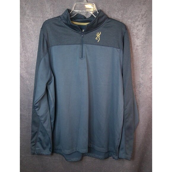 Mens Browning Long Sleeve 1/4 Zip Pullover Shirt Size XL Polyester  EUC - Picture 1 of 11